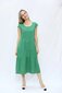 Ühevärviline volangidega linane kleit, roheline hind ja info | Kleidid | kaup24.ee