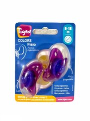 Пустышки Tigex Colors Fisio 6-18 мес, 2 шт. цена и информация | Пустышки | kaup24.ee