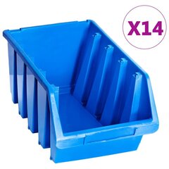 vidaXL virnastatavad hoiukarbid 14 tk, sinine, plast цена и информация | Механические инструменты | kaup24.ee