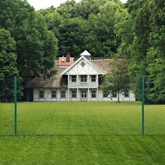 vidaXL traadist võrkaed aiapostidega, teras, 25 x 0,75 m, roheline hind ja info | Aiad ja tarvikud | kaup24.ee