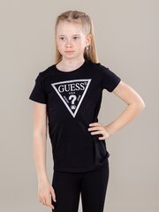 Детская футболка Guess J73I56*A996, черная/серебряная цена и информация | Рубашки для девочек | kaup24.ee