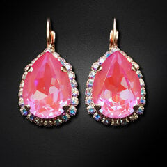 Naiste kõrvarõngad Diamond Sky „Celestial Drop III (Lotus Pink DeLite)“ koos Swarovski kristallidega цена и информация | Серьги | kaup24.ee