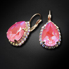 Серьги "Небесная Капля III (Lotus Pink DeLite)" с кристаллами Swarovski™ цена и информация | Серьги | kaup24.ee