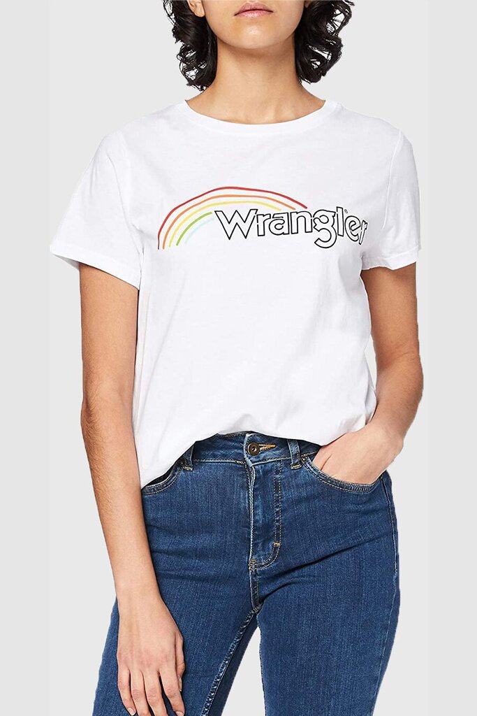 Naiste T-särk Wrangler Rainbow Tee W7ZBD3989, valge цена и информация | Naiste T-särgid | kaup24.ee
