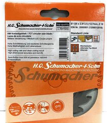 Saeketas puidule Ø125 x 2,4/1.4 x 12.7mm, Z-18 H.O Schumacher+Sohn hind ja info | Käsitööriistad | kaup24.ee