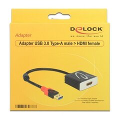 Адаптер USB 3.0 — HDMI DELOCK 62736 20 cm Чёрный цена и информация | Адаптер Aten Video Splitter 2 port 450MHz | kaup24.ee