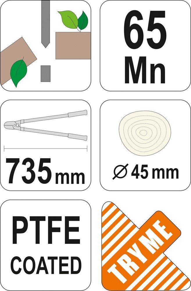 Oksakäärid, tefloniga 735mm Flo (99112) hind ja info | Aiatööriistad | kaup24.ee