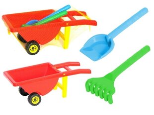 Набор игрушек 3шт. (тележка, грабли, лопата) цена и информация | Игрушки для песка, воды, пляжа | kaup24.ee