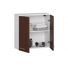 Шкафчик для ванной комнаты навесной NORE Fin 1549, белый/коричневый цена и информация | Шкафчики для ванной | kaup24.ee
