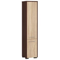 Шкаф-пенал для ванной комнаты NORE Fin с 2 дверками, коричневый/дуб цена и информация | Шкафчики для ванной | kaup24.ee