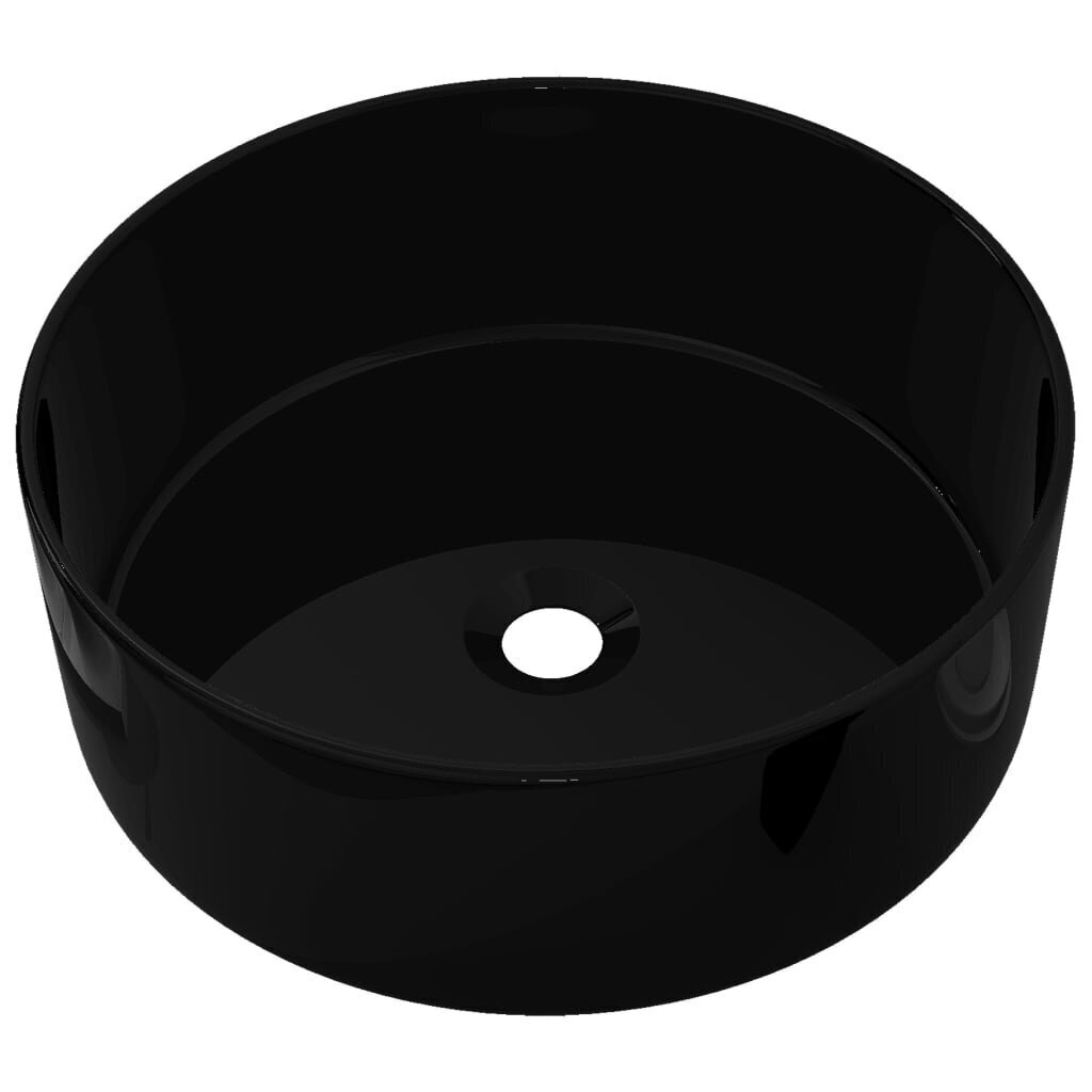 vidaXL ümar keraamiline valamu 40 x 15 cm, must hind ja info | Kraanikausid, valamud | kaup24.ee