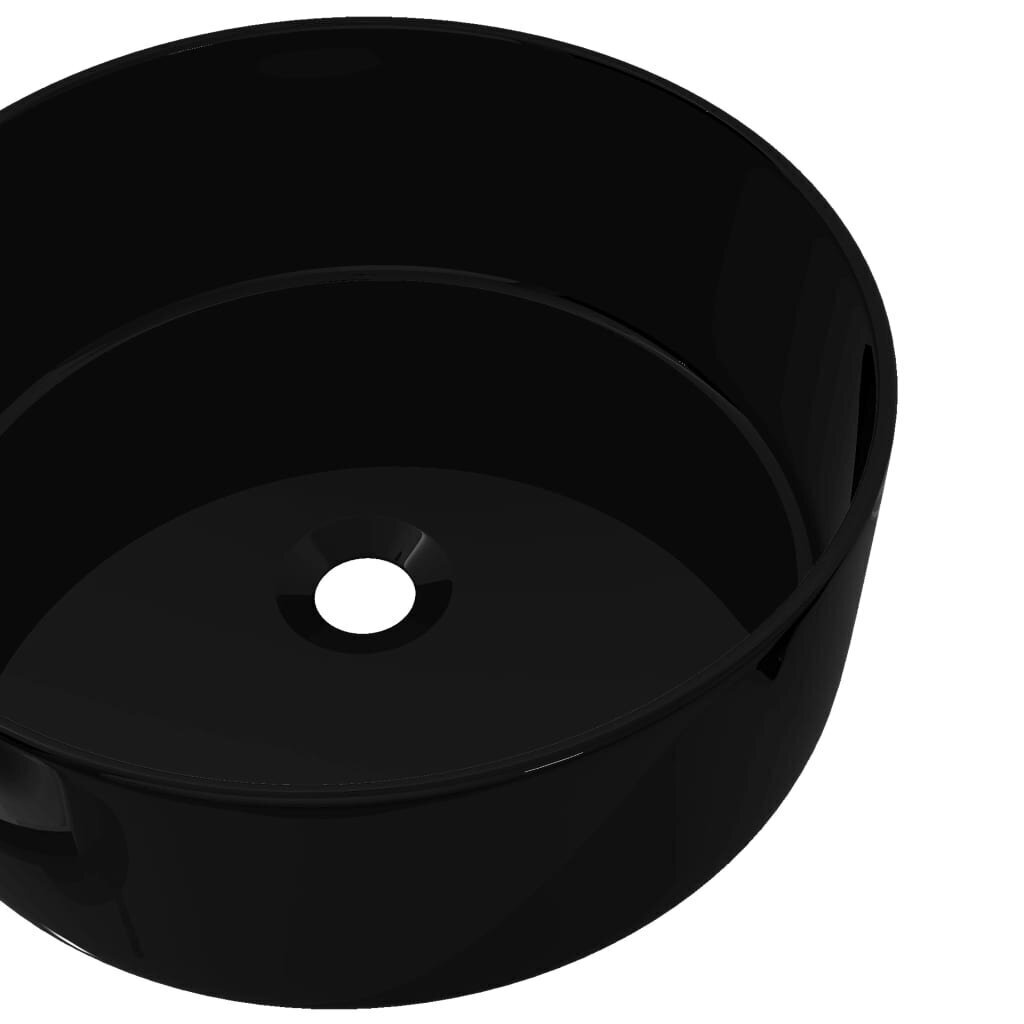 vidaXL ümar keraamiline valamu 40 x 15 cm, must hind ja info | Kraanikausid, valamud | kaup24.ee