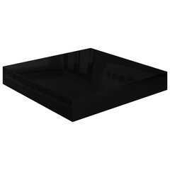 vidaXL seinariiul, kõrgläikega must, 23 x 23,5 x 3,8 cm MDF hind ja info | Riiulid | kaup24.ee