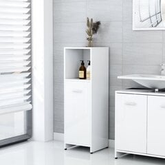 vidaXL vannitoakapp kõrgläikega valge 30 x 30 x 95 cm puitlaastplaat цена и информация | Шкафчики для ванной | kaup24.ee