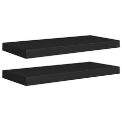 vidaXL seinariiulid, 2 tk, must, 60 x 23,5 x 3,8 cm MDF цена и информация | Полки | kaup24.ee