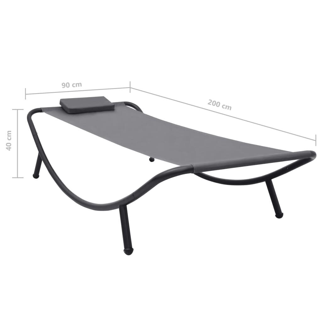 vidaXL lamamistool, hall, 200 x 90 cm teras hind ja info | Päevitustoolid | kaup24.ee