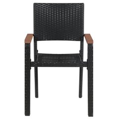 Садовые кресла, 2 шт., черные цена и информация | Садовые стулья, кресла, пуфы | kaup24.ee
