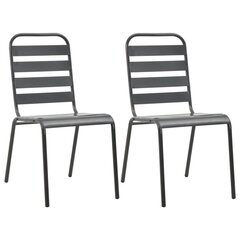 Садовые стулья, 2 шт., серые цена и информация | Садовые стулья, кресла, пуфы | kaup24.ee