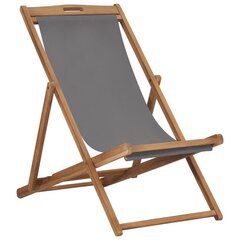 Складной деревянный шезлонг, серый цена и информация | Садовые стулья, кресла, пуфы | kaup24.ee