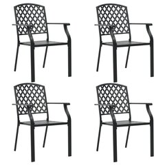 Уличные стулья, 4 шт., черные цена и информация | Уличные cтулья | kaup24.ee