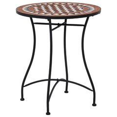 vidaXL mosaiikplaadiga bistroolaud, pruun, 60 cm, keraamiline цена и информация | Садовые столы, столики | kaup24.ee