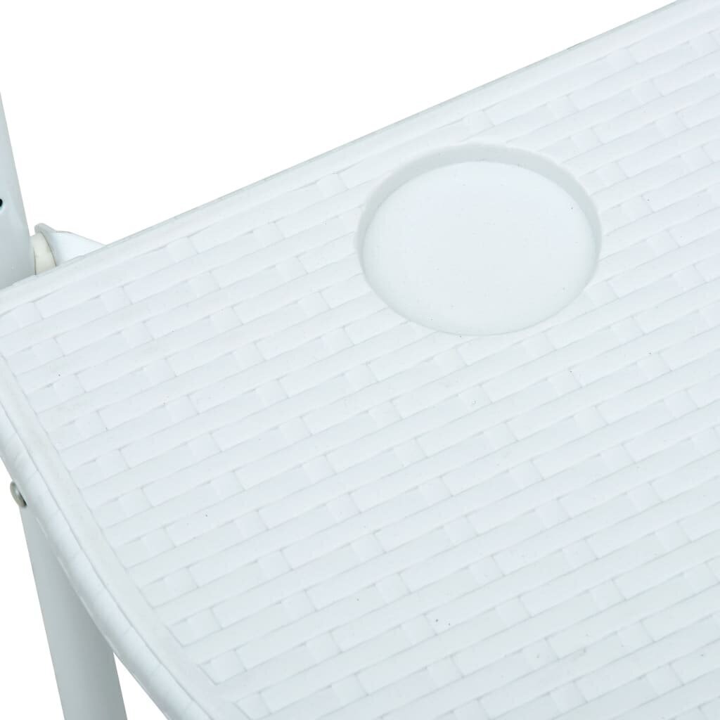 vidaXL rippuv rõdulaud, valge, 60x64x83,5 cm rotangi välimusega plast hind ja info | Aialauad | kaup24.ee