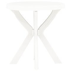 vidaXL bistroolaud, valge Ø 70 cm plast цена и информация | Садовые столы и столики | kaup24.ee