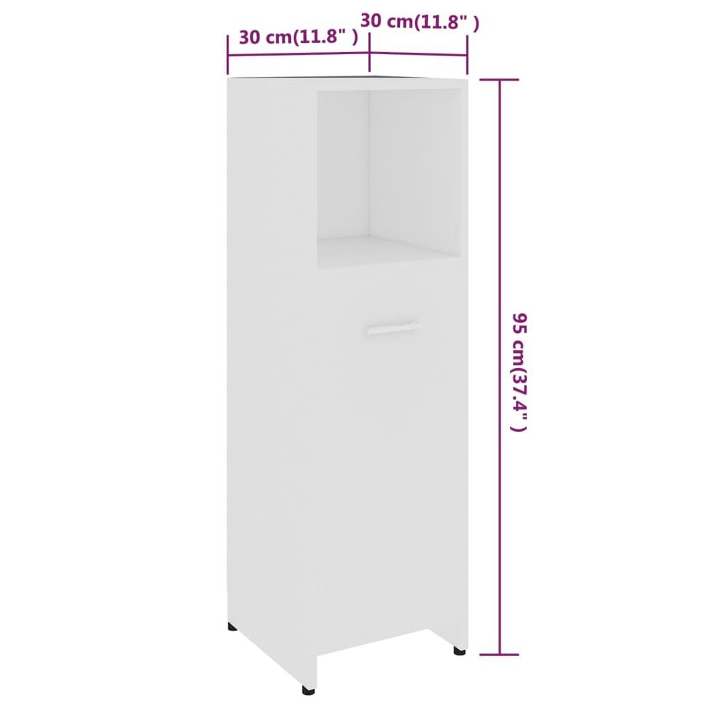 vidaXL vannitoakapp valge 30 x 30 x 95 cm puitlaastplaat hind ja info | Vannitoakapid | kaup24.ee