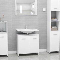 vidaXL vannitoakapp valge 60 x 33 x 58 cm puitlaastplaat цена и информация | Шкафчики для ванной | kaup24.ee