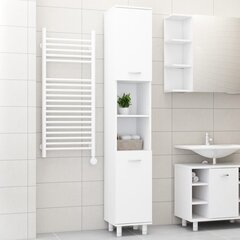 vidaXL vannitoakapp valge 30 x 30 x 179 cm puitlaastplaat цена и информация | Шкафчики для ванной | kaup24.ee