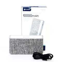 PLATINETi jõupank 10000mAh polümeer, kangas, helehall [44243] цена и информация | Зарядные устройства Power bank | kaup24.ee