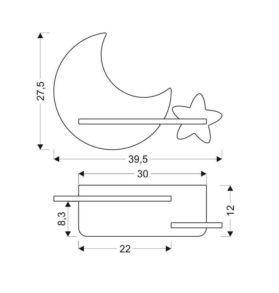 Candellux seinale paigaldatav laste LED valgusti Kuu цена и информация | Lastetoa valgustid | kaup24.ee