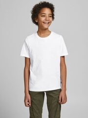 Jack&Jones laste T-särk 12158433*02, valge цена и информация | Рубашки для мальчиков | kaup24.ee