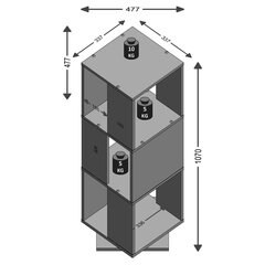 Поворотный шкафчик FMD, 34x34x108 см, белый цена и информация | Шкафчики в гостиную | kaup24.ee