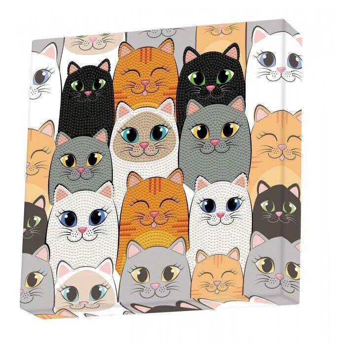 Cat Clan teemant mosaiik, 28 x 28 hind ja info | Teemantmaalid, teemanttikandid | kaup24.ee