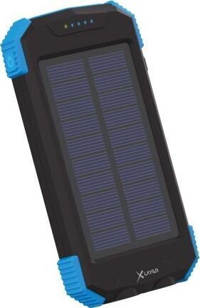 Xlayer akupank Plus Solar Wireless 10000mAh, must/sinine цена и информация | Akupangad | kaup24.ee
