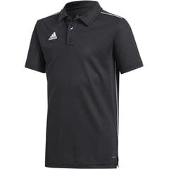 Poiste polosärk Adidas Core 18 Polo Junior CE9038, must цена и информация | Рубашки для мальчиков | kaup24.ee