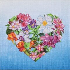 Алмазная мозаика Flowery Heart, 37x37 цена и информация | Алмазная мозаика | kaup24.ee