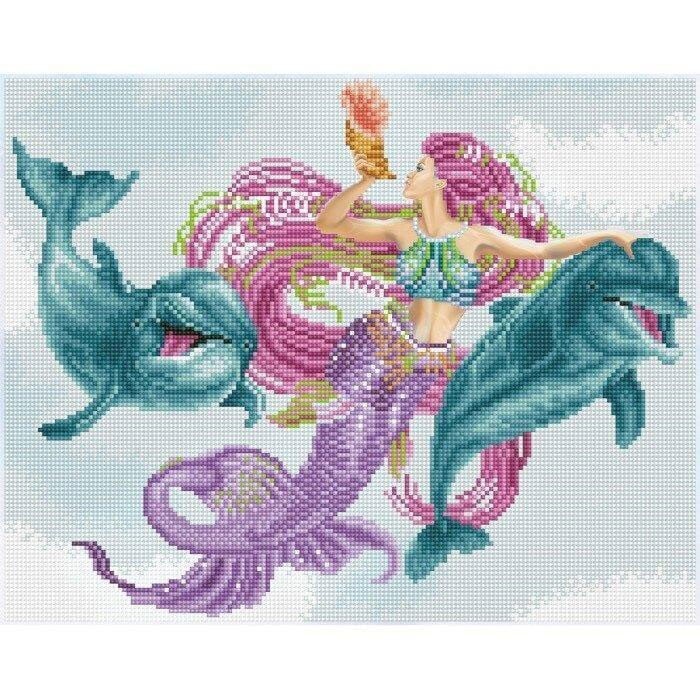 Teemantmosaiik Mermaid and Friends, 47 x 37 цена и информация | Teemantmaalid, teemanttikandid | kaup24.ee