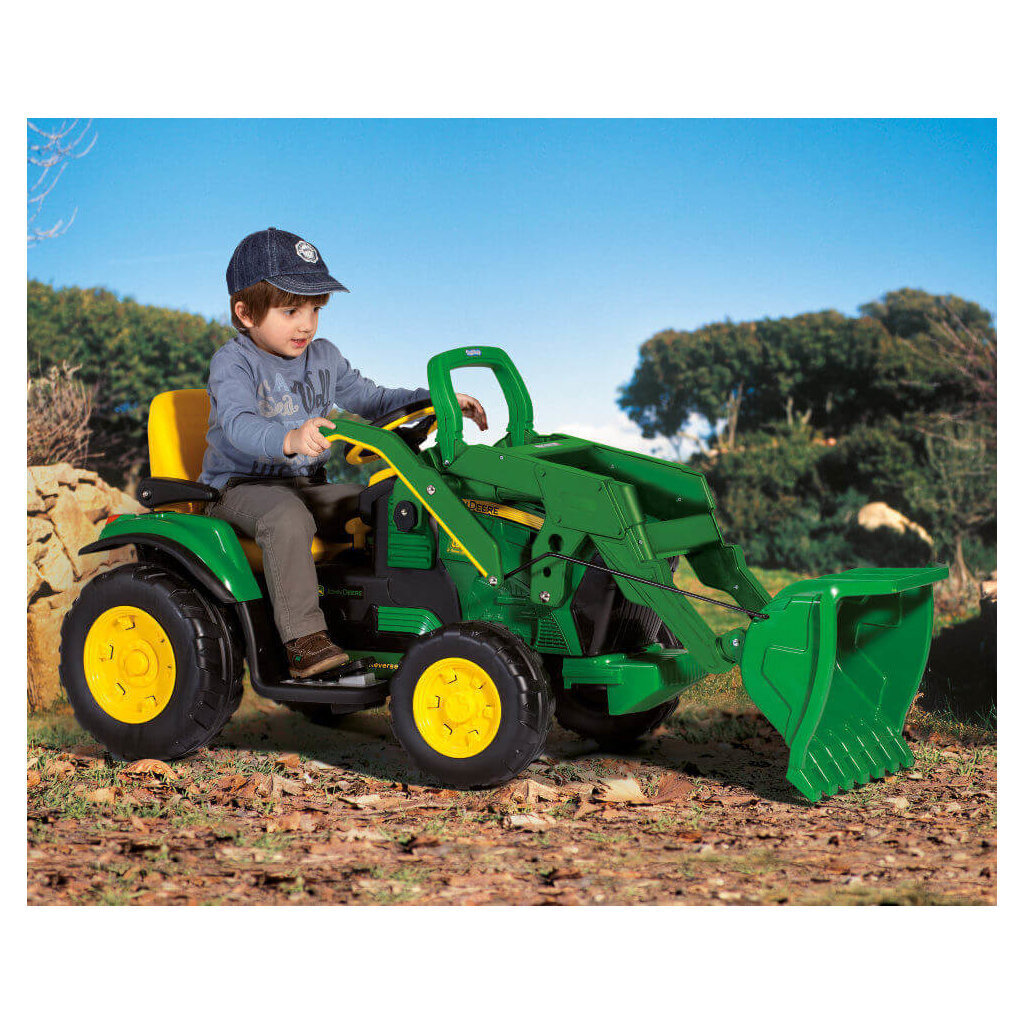 Laste elektriline ekskavaator/traktor Peg Perego John Deere Ground Loader 12V, roheline цена и информация | Laste elektriautod | kaup24.ee