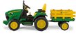 Laste elektriline ekskavaator/traktor Peg Perego John Deere Ground Force with trailer 12V, roheline цена и информация | Laste elektriautod | kaup24.ee