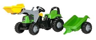 Педальный трактор с ковшом и с прицепом Rolly Toys rollyKid Deutz-Fahr Agropuls 420 цена и информация | Игрушки для мальчиков | kaup24.ee