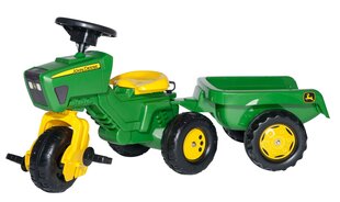 Jalakäijate traktor pedaalide ja haagisega Rolly Toys rollyTrac John Deere hind ja info | Poiste mänguasjad | kaup24.ee