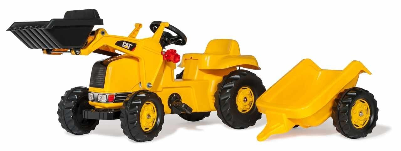 Lastetraktor kopa ja haagisega Rolly Toys rollyKid CAT hind ja info | Poiste mänguasjad | kaup24.ee