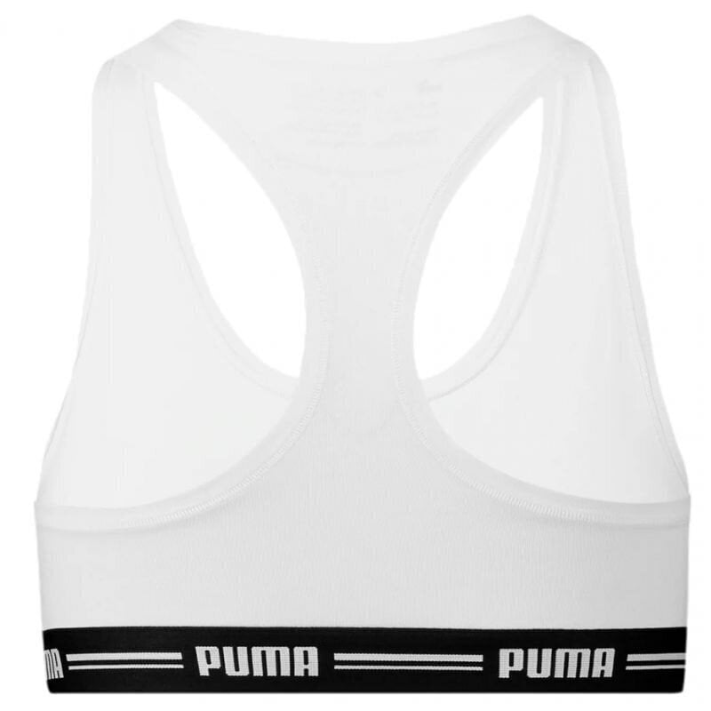 Naiste spordirinnahoidja Puma Racer Back Top 1P Hang Sports Bra W 907862 05, valge цена и информация | Naiste spordiriided | kaup24.ee