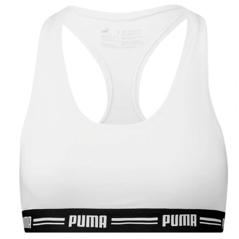 Naiste spordirinnahoidja Puma Racer Back Top 1P Hang Sports Bra W 907862 05, valge цена и информация | Naiste spordiriided | kaup24.ee