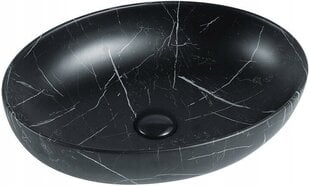 Valamu Mexen Orsola, 52 cm, Must marmor hind ja info | Kraanikausid, valamud | kaup24.ee