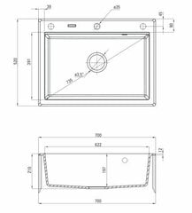 Deante granitinė virtuvinė plautuvė Deante Eridan, ZQE_T103, Anthracite цена и информация | Раковины на кухню | kaup24.ee