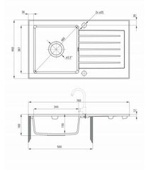 Deante granitinė virtuvinė plautuvė Deante Zorba ZQZ G113, Metallic graphite цена и информация | Раковины на кухню | kaup24.ee