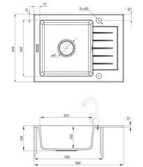 Deante graniidist köögivalamu Deante Zorba ZQZ N11A, Nero цена и информация | Раковины на кухню | kaup24.ee
